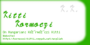 kitti kormoczi business card